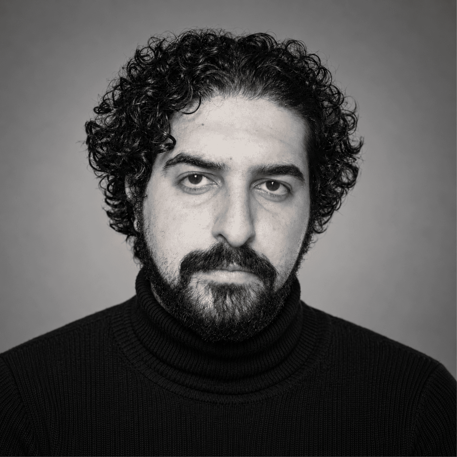 grayscale photo of man